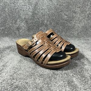 Dansko Marion Women’s Size 41 US 10.5-11 Brown Leather Slip On Sandals Y2K Wedge